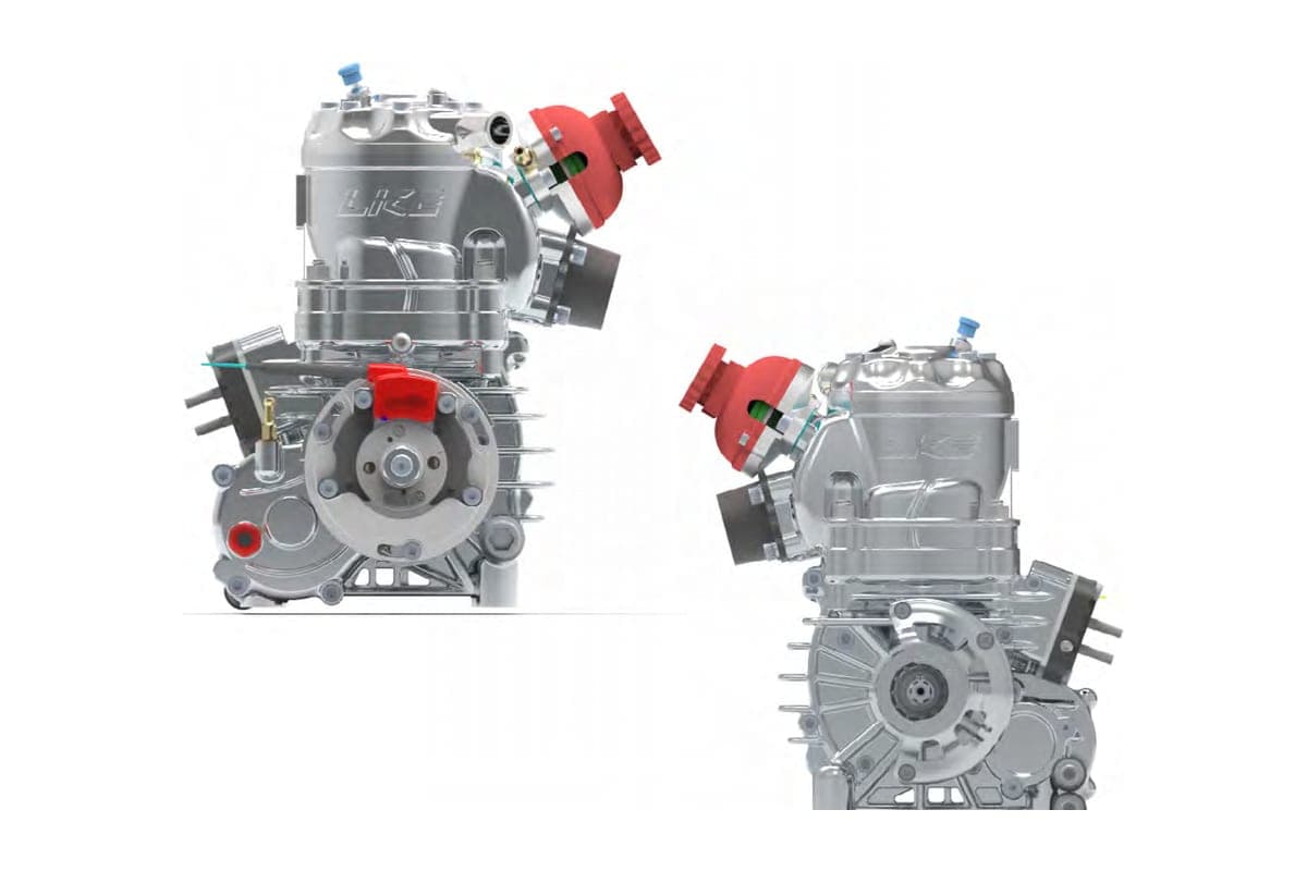 LKE OK family kart engines seen from two sides